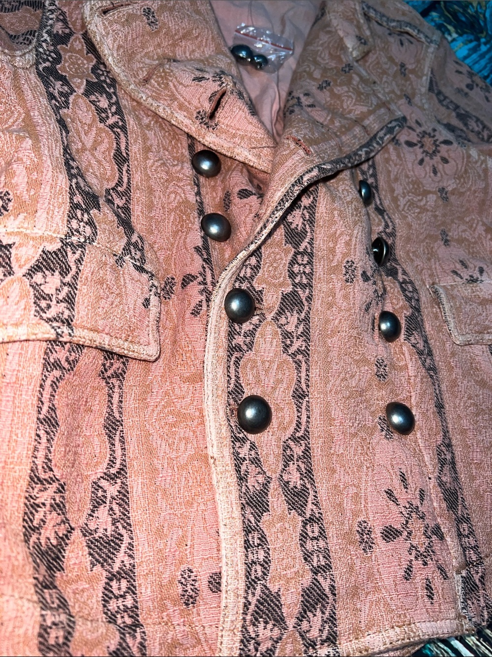 NWOT Free People Lotty 100% Cotton Jacquard Band Jacket Dusty Rose XS - Picture 7 of 14